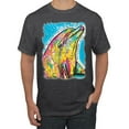 thumbnail image 1 of Wild Bobby Dean Russo Neon Colorfu Dolphin Animal Lover Men Graphic Tee, Heather Black, 5X-Large, 1 of 5
