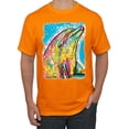 thumbnail image 1 of Wild Bobby Dean Russo Neon Colorfu Dolphin Animal Lover Men Graphic Tee, Orange, 4X-Large, 1 of 5
