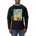 thumbnail image 1 of Wild Bobby Dean Russo Neon Colorfu Dolphin Animal Lover Men Long Sleeve Shirt, Black, Small, 1 of 5