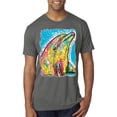 thumbnail image 1 of Wild Bobby Dean Russo Neon Colorfu Dolphin Animal Lover Men Premium Tri Blend Tee, Dark Heather, XX-Large, 1 of 5