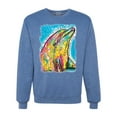 thumbnail image 1 of Wild Bobby Dean Russo Neon Colorfu Dolphin Animal Lover Unisex Crewneck Graphic Sweatshirt, Vintage Heather Blue, XX-Large, 1 of 5