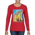 thumbnail image 1 of Wild Bobby Dean Russo Neon Colorfu Dolphin Animal Lover Women Graphic Long Sleeve Tee, Red, Medium, 1 of 5
