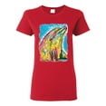 thumbnail image 1 of Wild Bobby Dean Russo Neon Colorfu Dolphin Animal Lover Women Graphic Tee, Red, XX-Large, 1 of 5