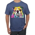 thumbnail image 1 of Wild Bobby Dean Russo Neon Colorful Pug Dog The Bulldog Dog Lover Men Graphic Tee, Vintage Heather Blue, Small, 1 of 5