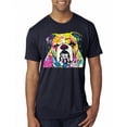thumbnail image 1 of Wild Bobby Dean Russo Neon Colorful Pug Dog The Bulldog Dog Lover Men Premium Tri Blend Tee, Vintage Navy, Small, 1 of 5