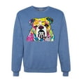 thumbnail image 1 of Wild Bobby Dean Russo Neon Colorful Pug Dog The Bulldog Dog Lover Unisex Crewneck Graphic Sweatshirt, Vintage Heather Blue, Small, 1 of 5