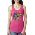 thumbnail image 1 of Wild Bobby, Dean Russo Raptor Animal Lover Ladies Racerback Tank Top, Raspberry, Small, 1 of 6