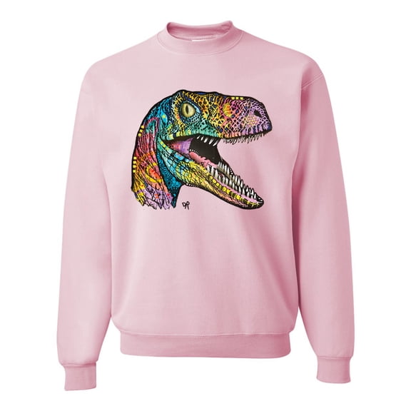 Wild Bobby, Dean Russo Raptor Animal Lover Unisex Crewneck Graphic Sweatshirt, Light Pink, X-Large
