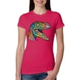 thumbnail image 1 of Wild Bobby, Dean Russo Raptor Animal Lover Womens Slim Fit Junior Tee, Raspberry, Large, 1 of 6