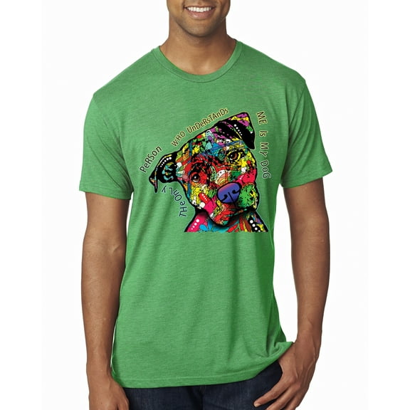 Wild Bobby, Dean Russo The Only Person Dog Lover Mens Premium Tri Blend T-Shirt, Envy, Small