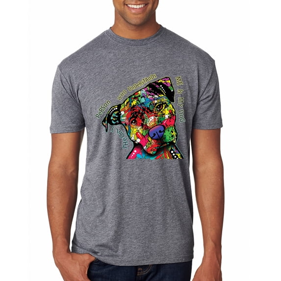 Wild Bobby, Dean Russo The Only Person Dog Lover Mens Premium Tri Blend T-Shirt, Premium Heather, Medium
