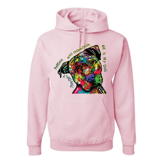 Wild Bobby, Dean Russo The Only Person Dog Lover Unisex Graphic Hoodie Sweatshirt, Light Pink, Medium