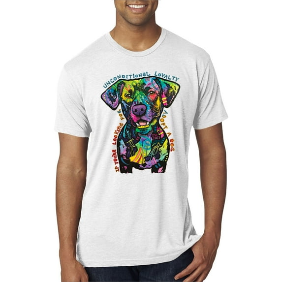 Wild Bobby, Dean Russo Unconditional Loyalty Dog Lover Mens Premium Tri Blend T-Shirt, Heather White, Small