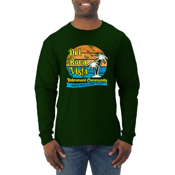 Wild Bobby,Del Boca Vista Seinfeld Retirement Community, Streetwear, Men Long Sleeve Shirt, Forest Green, Large