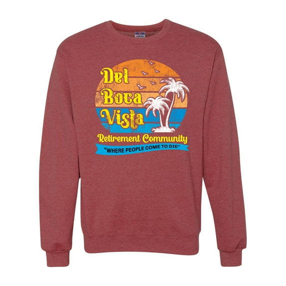 Wild Bobby,Del Boca Vista Seinfeld Retirement Community, Streetwear, Unisex Crewneck Graphic Sweatshirt, Vintage Heather Red, Small