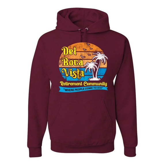 Wild Bobby, Del Boca Vista Seinfeld Retirement Community, Streetwear, Unisex Graphic Hoodie Sweatshirt, Maroon, Medium