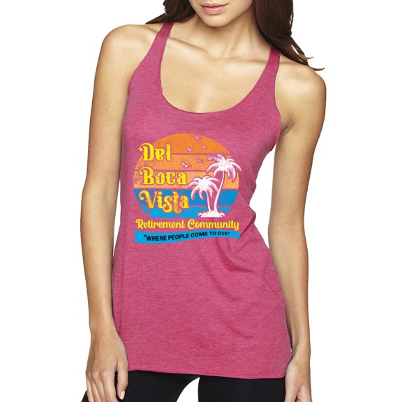 Wild Bobby,Del Boca Vista Seinfeld Retirement Community, Streetwear, Women Tri-Blend Racerback Tank Top, Vintage Pink, Small