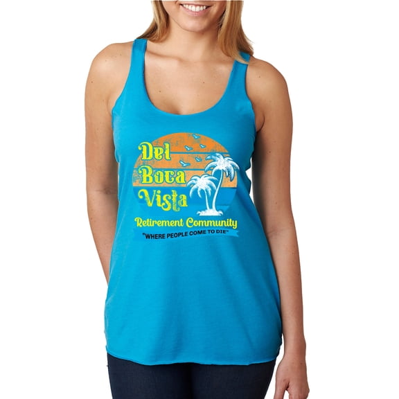 Wild Bobby,Del Boca Vista Seinfeld Retirement Community, Streetwear, Women Tri-Blend Racerback Tank Top, Vintage Turquoise, Small