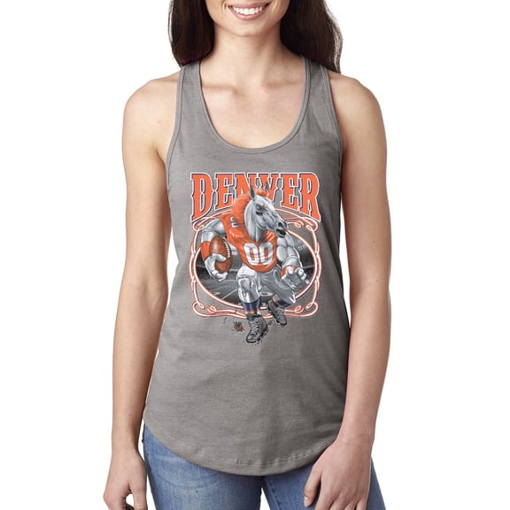 Wild Bobby, Denver Fan | DEN Fantasy Football ,Sports, Ladies Racerback Tank Top, Heather Grey, Large