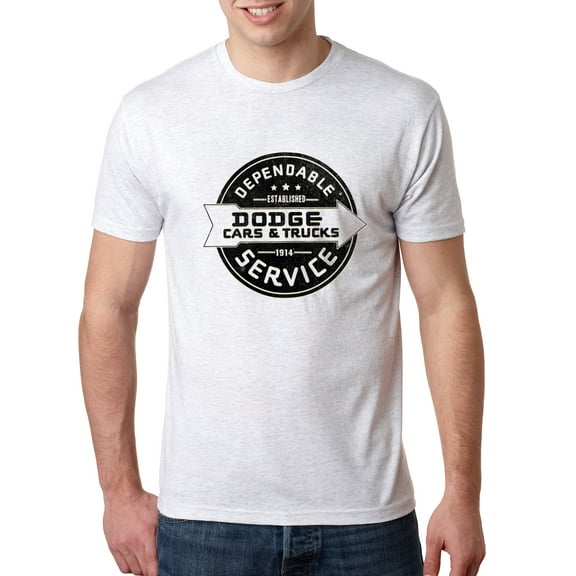 Wild Bobby, Dependanble Service of Dogde since 1914 | Mens Cars and Trucks Premium Tri Blend T-Shirt, Heather White, Small