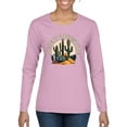 thumbnail image 1 of Wild Bobby Desert Adventure Cactus Nature Lover Women Graphic Long Sleeve Tee, Light Pink, XX-Large, 1 of 1