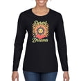 thumbnail image 1 of Wild Bobby Desert Dreams Sunset Nature Lover Women Graphic Long Sleeve Tee, Black, Small, 1 of 1