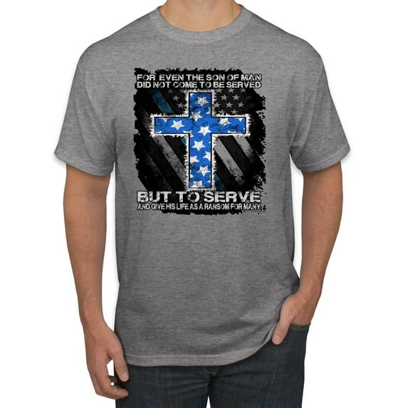 Wild Bobby, Didn't Come To Be Served Come to Serve, Inspirational/Christian, Men's Graphic Tees, Heather Grey, Large