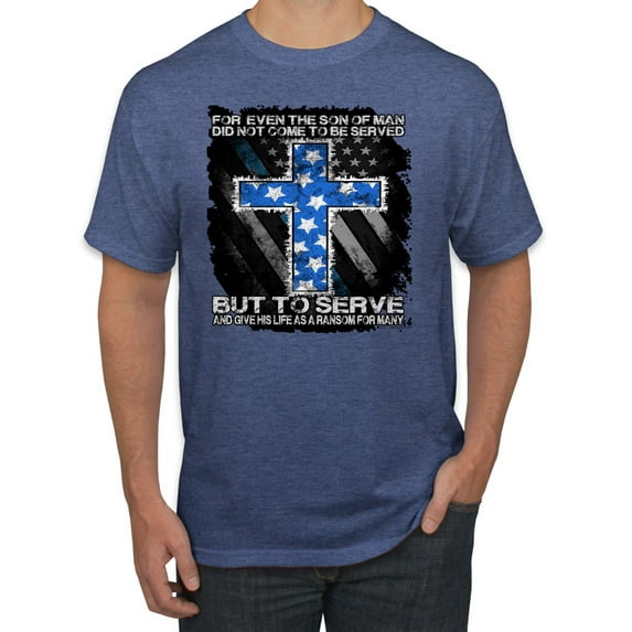 Wild Bobby, Didn't Come To Be Served Come to Serve, Inspirational/Christian, Men's Graphic Tees, Vintage Heather Blue, 2XL