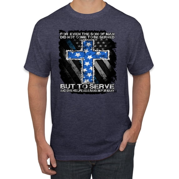 Wild Bobby, Didn't Come To Be Served Come to Serve, Inspirational/Christian, Men's Graphic Tees, Vintage Heather Navy, Small