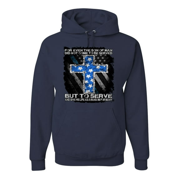Wild Bobby, Didn't Come To Be Served Come to Serve, Inspirational/Christian, Unisex Graphic Hoodie Sweatshirt, Navy, Small