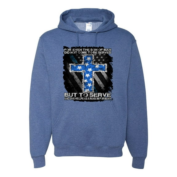 Wild Bobby, Didn't Come To Be Served Come to Serve, Inspirational/Christian, Unisex Graphic Hoodie Sweatshirt, Vintage Heather Blue, Large