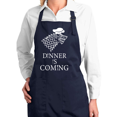 thumbnail image 1 of Wild Bobby, Dinner Is Coming Funny GoT Dire Wolf Kitchen Cooking Apron with Pockets Kitchen Cooking Apron Graphic Apron with Pockets, 1 of 1