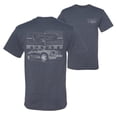 thumbnail image 1 of Wild Bobby,Distressed Ford Mustang Front Grill Cars and Trucks Front and Back Men's Graphic T-Shirt, Vintage Heather Blue, Large, 1 of 2