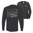 thumbnail image 1 of Wild Bobby,Distressed Ford Mustang Front Grill Cars and Trucks Front and Back Mens Long Sleeve Shirt, Charcoal, Medium, 1 of 2