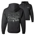 thumbnail image 1 of Wild Bobby,Distressed Ford Mustang Front Grill Cars and Trucks Front and Back Unisex Graphic Hoodie Sweatshirt, Heather Black, X-Large, 1 of 2