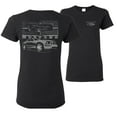 thumbnail image 1 of Wild Bobby,Distressed Ford Mustang Front Grill Cars and Trucks Front and Back Womens Graphic T-Shirt, Black, Small, 1 of 2