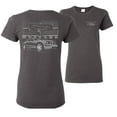 thumbnail image 1 of Wild Bobby,Distressed Ford Mustang Front Grill Cars and Trucks Front and Back Womens Graphic T-Shirt, Charcoal, Medium, 1 of 2