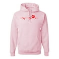 thumbnail image 1 of Wild Bobby, Dog Heartbeat | Paw Print EKG Lifeline | Veterinarian Vet Tech Dog Lover Unisex Hoodie Sweatshirt, Light Pink, 3X-Large, 1 of 5