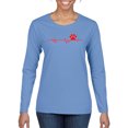 thumbnail image 1 of Dog Heartbeat | Paw Print EKG Lifeline | Veterinarian Vet Tech Dog Lover Womens Long Sleeve T-Shirt, Light Blue, Small, 1 of 5