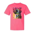 thumbnail image 1 of Wild Bobby,Dog Love Cute Rainbow Dean Russo Dog Lover Garment-Dyed Washed Look Short Sleeve Tees, Neon Pink, Large, 1 of 3