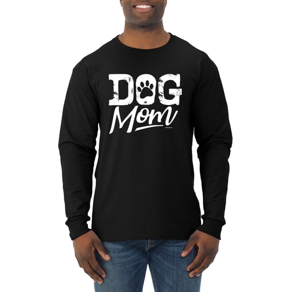 Wild Bobby Dog Mom Dog Lover Men Long Sleeve Shirt Black Small