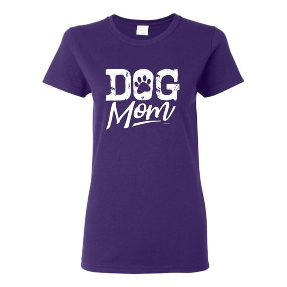 Wild Bobby Dog Mom Dog Lover Women Graphic Tee Purple Medium