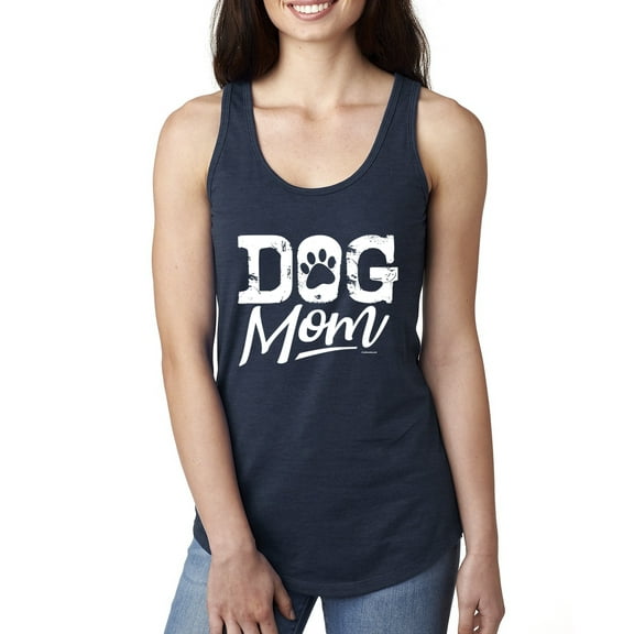 Wild Bobby, Dog Mom Dog Lover Women Racerback Tank Top Navy Large