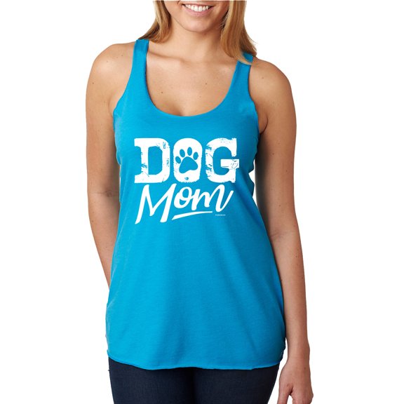 Wild Bobby Dog Mom Dog Lover Women Tri-Blend Racerback Tank Top Vintage Turquoise Large