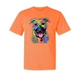 thumbnail image 1 of Wild Bobby,Don't Judge My Pitbull I Won't Judge Your Kids Funny Dog Lover Garment-Dyed Washed Look Short Sleeve Tees, Neon Orange, Large, 1 of 3