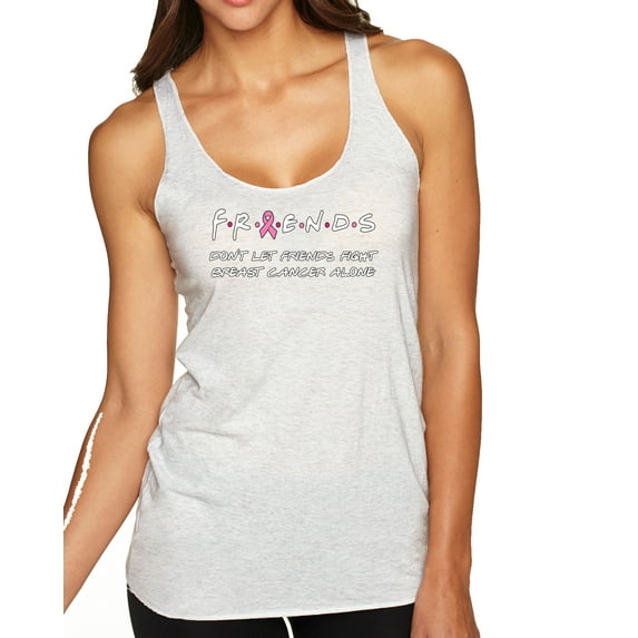 Don’t Let Friends ALone Awareness Tri-Blend Racerback Tank Top, Heather White, X-Large