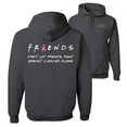 thumbnail image 1 of Wild Bobby, Donâ€™t Let Friends Fight Breast Cancer ALone, Breast Cancer Awareness, Front and Back Unisex Graphic Hoodie Sweatshirt, Charcoal, X-Large, 1 of 4