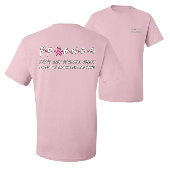 Wild Bobby, Don't Let Friends Fight Breast Cancer Alone, Breast Cancer Awareness, Front and Back Men Graphic Tee, Light Pink, Small
