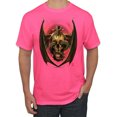 thumbnail image 1 of Wild Bobby, Dragon Sitting on Skull, Pop Culture, Men Graphic Tees, Neon Pink, 3XL, 1 of 3
