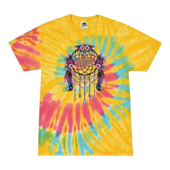 Wild Bobby, Dreamcatcher with Flowers, Pop Culture, Tie-Dye Tees, Aurora, X-Large